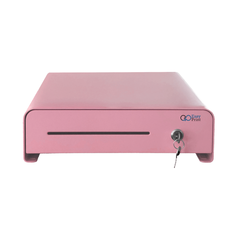 ลิ้นชักเก็บเงิน EASYPRINT รุ่น CD-335 สีชมพู 4 ช่องธนบัตรขนาดใหญ่ 4 ช่องเหรียญ RJ11 12/24V_0